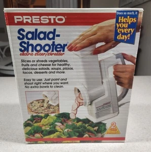 Vtg NEW in BOX Presto Salad Shooter Electric Slicer/Shredder ~ White 02910 - Picture 1 of 5