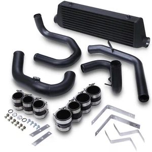 BLACK ALUMINIUM ALLOY FRONT MOUNT INTERCOOLER FMIC KIT FOR AUDI A3 1.8T 1999-06 - Imagen 1 de 8