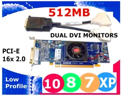 ✔️Dell OptiPlex SFF Slim 3010 3020 7010 7020 7040 9010 9020 2xDVI Video Card - Image 1 of 4