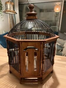 cage a oiseaux ancienne en bois