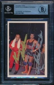 1988 Wonderama NWA #243 Kevin Sullivan Mike Rotunda dual signed auto BAS BECKETT