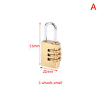 Brass Mini 3/4 Digits Number Code Lock Combination Padlock For Travelling Bag  Q