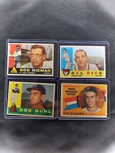 1960 Topps Baseball Lot of 25 Mixed Numbers Ex-MT to NM, Very Nice Quality!