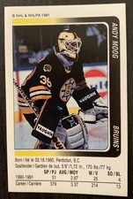Panini NHL 1991-92 Hockey Sticker Andy Moog #179 Boston Bruins