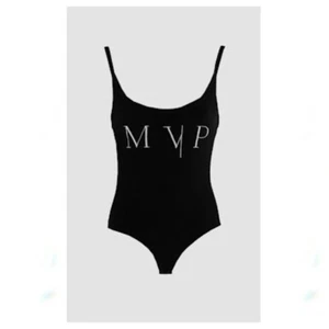 Body elástico para mujer Maria Vittoria Paolillo estampado MVP negro blanco talla 8 - Imagen 1 de 7