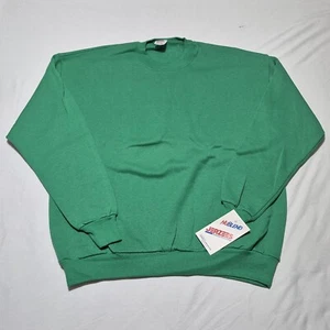 Vintage JERZEES Blank Mens Sweatshirt Crewneck Green Extra Large XL USA NOS - Picture 1 of 6