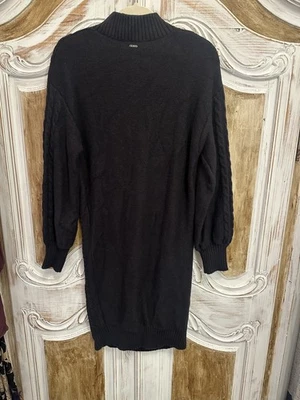 Vestido suéter Guess negro tejido con cable Foto 1 de 4