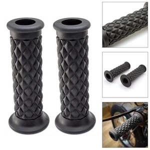 BLACK Handlebars Bicycles Black Left & Right Left 7/8\" MOTORCYCLE RUBBER - Picture 1 of 9