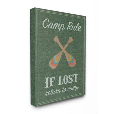 Arte de pared verde Stupell Camp Rule Remos Foto 1 de 4