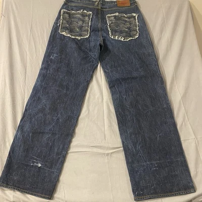 Винтажные мужские джинсы Red Monkey 36x35 синяя джинсовая ткань мешковатые компания RMC Япония ширина для коньков - Изображение 1 из 4