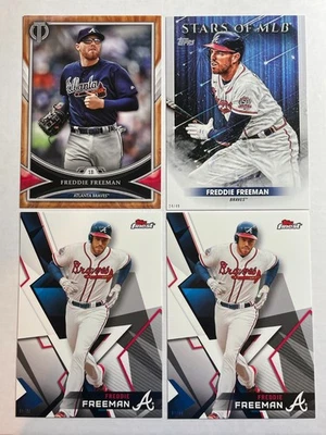 Freddie Freeman 2018 2022 Topps Tribute Finest 5x7 Jumbo #d /49 Lot (4) Dodgers - Image 1 of 2