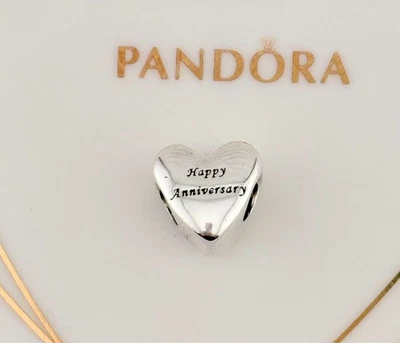 New 100% Genuine Pandora Happy Anniversary Charm with 14K Gold Heart 791290 - Image 1 of 4