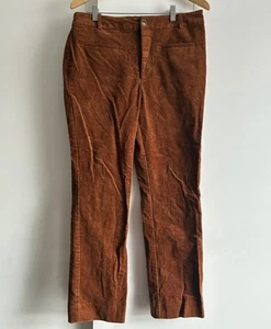 Gold Corduroy Straight Leg Pant / Zip & Button Size 12 Emerge - Picture 1 of 6