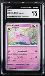 Pokémon Espeon 086/197 2023 Obsidian Flames CGC 10 - Picture 1 of 1