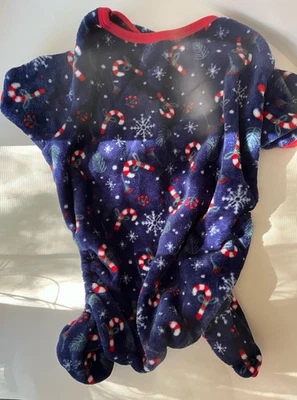Dog Pajamas for Large Dog Pet Blue Velvet Cute and Cozy Christmas Jammies - Image 1 of 2