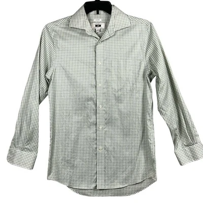 Camisa Joseph Abboud Para Hombres Manga Larga Abotonada Talla 15 32/33 Verde Cuadros Foto 1 de 4