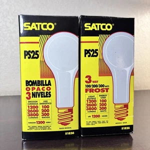 SATCO PS25 3-Way MOGUL BASE Light Bulb 100/200/300 WATT Specialty - Pair Of 2 - Picture 1 of 13