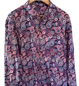 Alan Flusser Men's 2XL Preppy Dress Shirt Paisley Designer Purple - Picture 1 of 9
