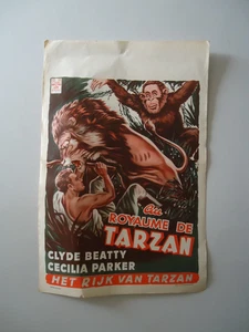 CLYDE BEATTY/AU ROYAUME DE TARZAN/THE LOST JUNGLE/F2510/affiche belge - Picture 1 of 1
