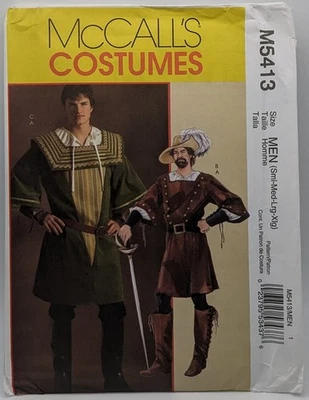 McCall's Sewing Pattern M5413 Men's Musketeer Swashbuckler Costume MEN S M L XL - Image 1 of 4