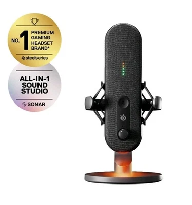 Steelseries Alias USB Mic PC Streaming Gaming Microphone Pro-Grade Studio Sound - Image 1 of 4