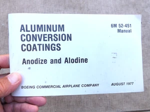 VINTAGE 1977 ALUMINUM CONVERSION COATING MANUAL BOEING AIRPLANE Anodize Alodine - Picture 1 of 10