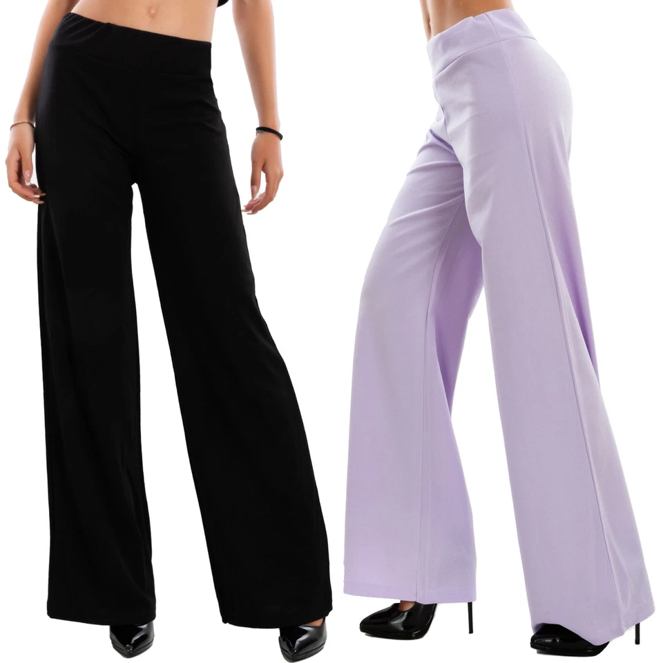 Pantaloni donna a palazzo basic elastico in vita TOOCOOL VI-9292 - Immagine 1 di 1