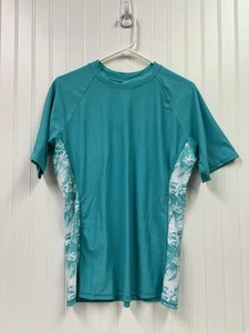 Fashion World Swim Wear Short Sleeve Rash Guard Size 2XL 50+ UPF Teal NWT - Picture 1 of 4