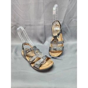 Cobb Hill New Balance Rev Lite Womens Black Leather Ankle Strap Sandals Shoes 8M - Picture 1 of 10