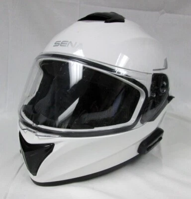 Capacete branco habilitado para Bluetooth Sena Outforce motocicleta motocross tamanho: XL - Imagem 1 de 4