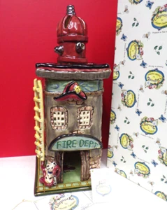 Blue Sky Clayworks FIRE DEPT HOUSE **NO LADDER** Tea Light House 14" - Picture 1 of 8
