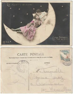 LUNA - MOON - FANTASY - CROISSANTS DE LUNE - VIAGG. 1907 -49525- - Picture 1 of 1