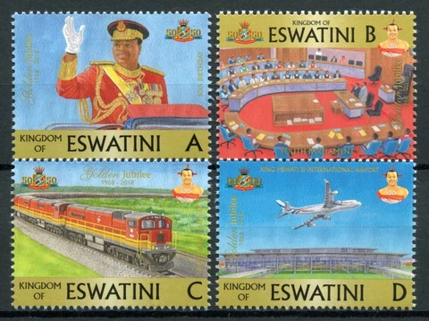 Swaziland Eswatini Stamps 2018 MNH Independence Trains Aviation Royalty 4v Set Cover
