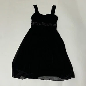 City Triangles Girl Vintage Black Formal Dress Size Medium with Beading and Sash - Picture 1 of 9