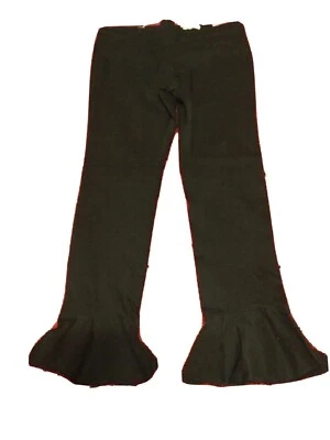 Calça Hot Kiss cintura alta babado bainha preta comprimento tornozelo tamanho pequeno nova com etiquetas  - Imagem 1 de 4