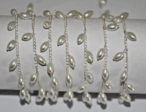 Rice Pearl Glass bead belly chain, 3mm beads beaded jewelry making cluster chain - Picture 1 of 5