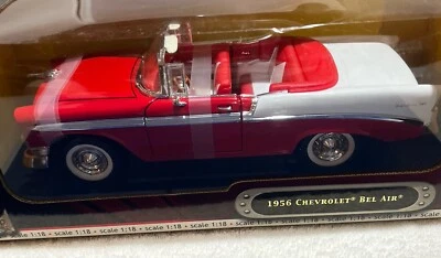 Road Signature, 1956 Red Chevrolet Bel Air Convertible Car, Deluxe Edition 1:18 - Image 1 of 4
