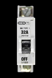 MEM 32 AMP TYPE 1 M6 MCB CIRCUIT BREAKER 321QEB 321 QEB GREY - Picture 1 of 6