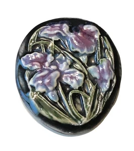 Broche Flor Esmalte Porcelana Cerámica Arte Estudio Marsha Firmado Hecho a Mano De Colección - Imagen 1 de 4