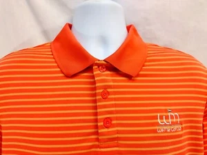 Camisa Polo Para Hombre Under Armour Suelta Mediana Naranja Rayas Wil-Mar GC Logo - Imagen 1 de 8