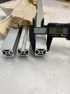 3 Pack - 4' T-SLOT ALUMINUM EXTRUSION 1" X 1" X 48” 1 sided OPEN SLOTS - Picture 1 of 4