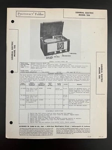 SAMS PHOTOFACT SERVICE MANUAL 8-14 GENERAL ELECTRIC RADIO PHONO MODEL 106 - Picture 1 of 1