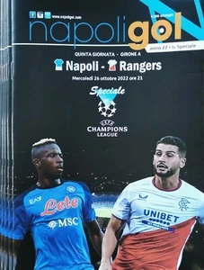 2022 NAPOLI v RANGERS SCOTLAND CHAMPIONS LEAGUE PROGRAMME FROM GROUND - Picture 1 of 1