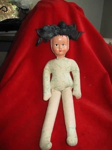 Vintage Antique Plastic Face Cloth Body Doll - Picture 1 of 12