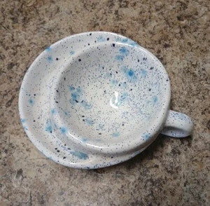 VTG Robert Weiss Ceramic  Soup And Cracker Bowl Speckled Blue  - Picture 1 of 4