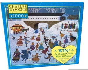 Charles Wysocki's Americana 1000 piece puzzle-"New England Skating Party" - Picture 1 of 6
