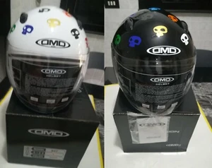 Coppia Caschi per Moto -Bianco / Nero con Visiera - misura "L" - Unisex- Nuovi! - Foto 1 di 12