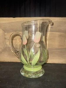 Jarra Princess House Cottage Tulip pintada a mano 80 OZ - Imagen 1 de 4