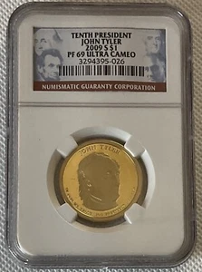 2009-S $1 Tenth President John Tyler NGC PF69 Ultra Cameo. - Picture 1 of 2