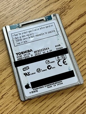 Toshiba MK8022GAA 80GB 1.8" ZIF PATA HDD for iPod Classic 6th Gen. - Image 1 of 2